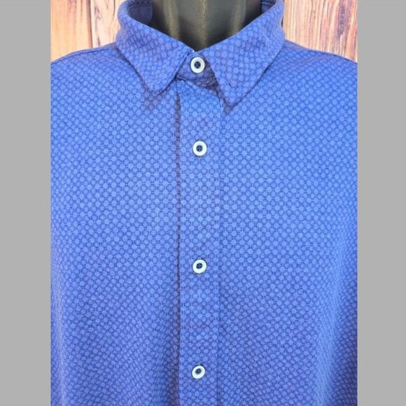 Johnston & Murphy XC Flex Mens XL Blue Short Sleeve Shirt - Picture 3 of 7
